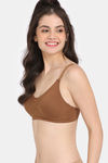 Zivame Double Layered Non Wired 3/4Th Coverage T-Shirt Bra - Argan Oil — thumbnail 3